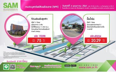 SAM หวังดันเศรษฐกิจกระเตื้อง คัดทรัพย์ลงทุน จัดประมูล 4 พ.ค. ศกนี้