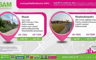 SAM คัดทรัพย์สิน NPA พอร์ตเด็ด โซนศักยภาพแห่งการลงทุน ออกประมูล 23 พ.ย.ศกนี้ ก่อนปิดเป้าสิ้นปี 61