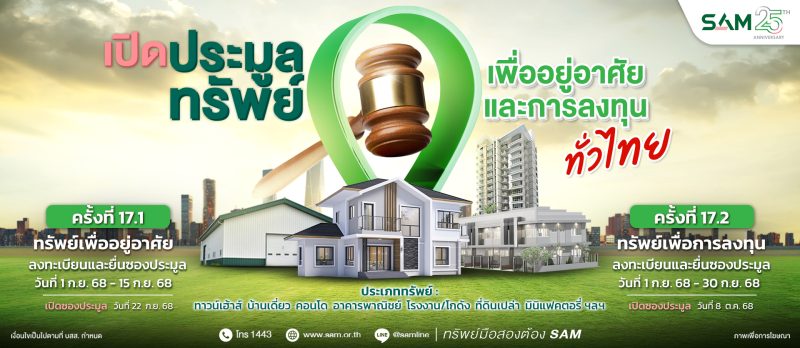 SAM เปิดประมูลทรัพย์มือสองทำเลดีทั่วไทย กว่า 170 ลบ.  ชูไฮไลท์โครงการที่พักอาศัย พาณิชยกรรม ขนาดใหญ่ใจกลางเมืองโคราช