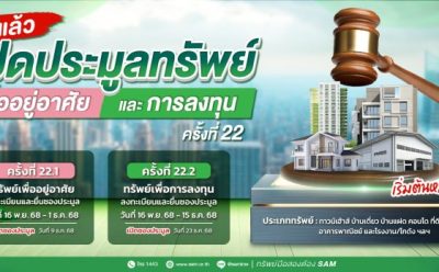 SAM เปิดประมูลที่ดินแปลงใหญ่เมืองปทุมฯ เกือบ 60 ไร่  พร้อมทรัพย์เพื่อลงทุนและที่อยู่อาศัยทำเลทอง มูลค่ารวมกว่า 580 ลบ.