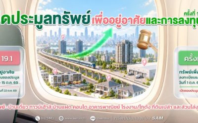 SAM เปิดประมูลทรัพย์ NPA มูลค่ารวมกว่า 153 ล้านบาท  บนทำเลศักยภาพทั่วประเทศ พร้อมสินเชื่อพิเศษจาก 6 ธนาคารชั้นนำ